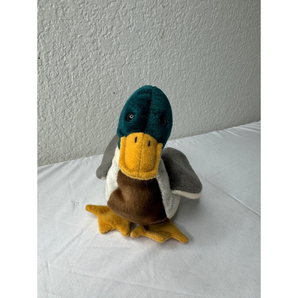 Ty Beanie Babies Jake the Mallard Duck Plush 1998 Green Yellow Grey Brown